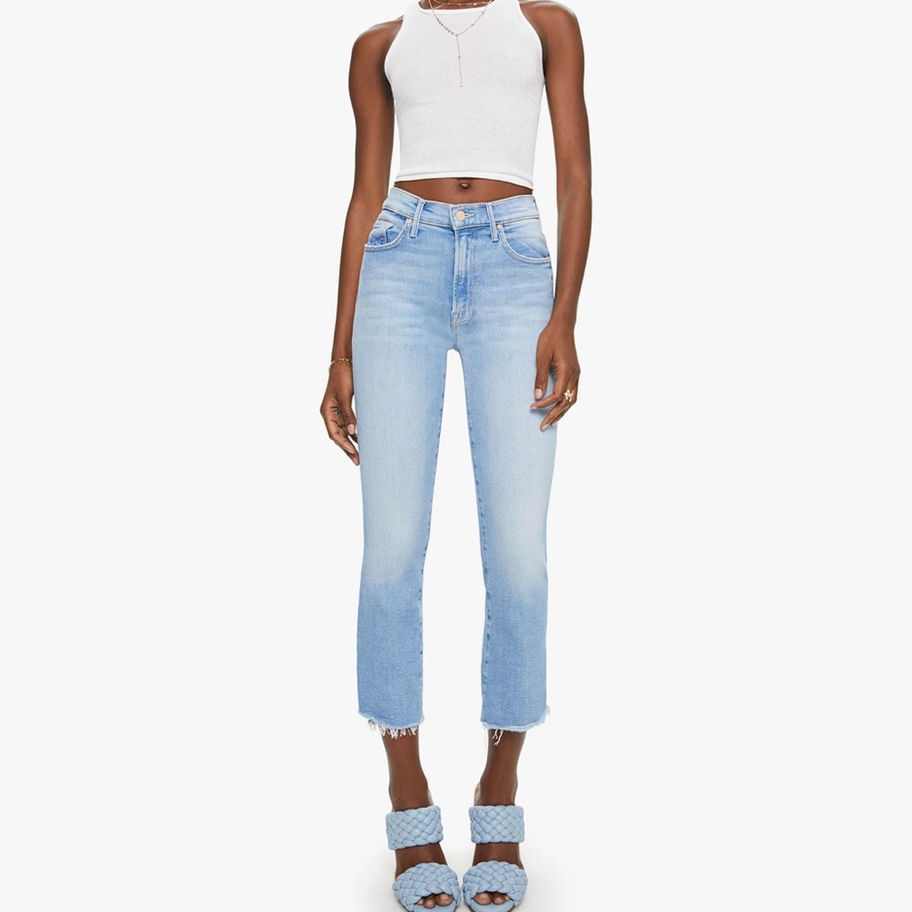 MOTHER The Insider Crop Step Fray Denim